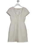Karen Millen White / Black polka dot Zip Front Tailored Mini Dress UK 10