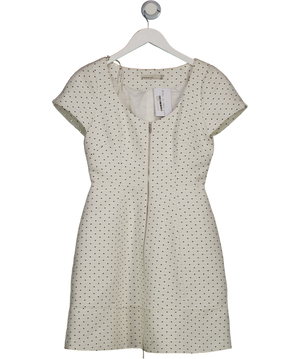 Karen Millen White / Black polka dot Zip Front Tailored Mini Dress UK 10
