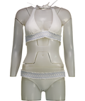 Heidi Klein White Antilles Smocked Bikini Bottoms And Top UK S