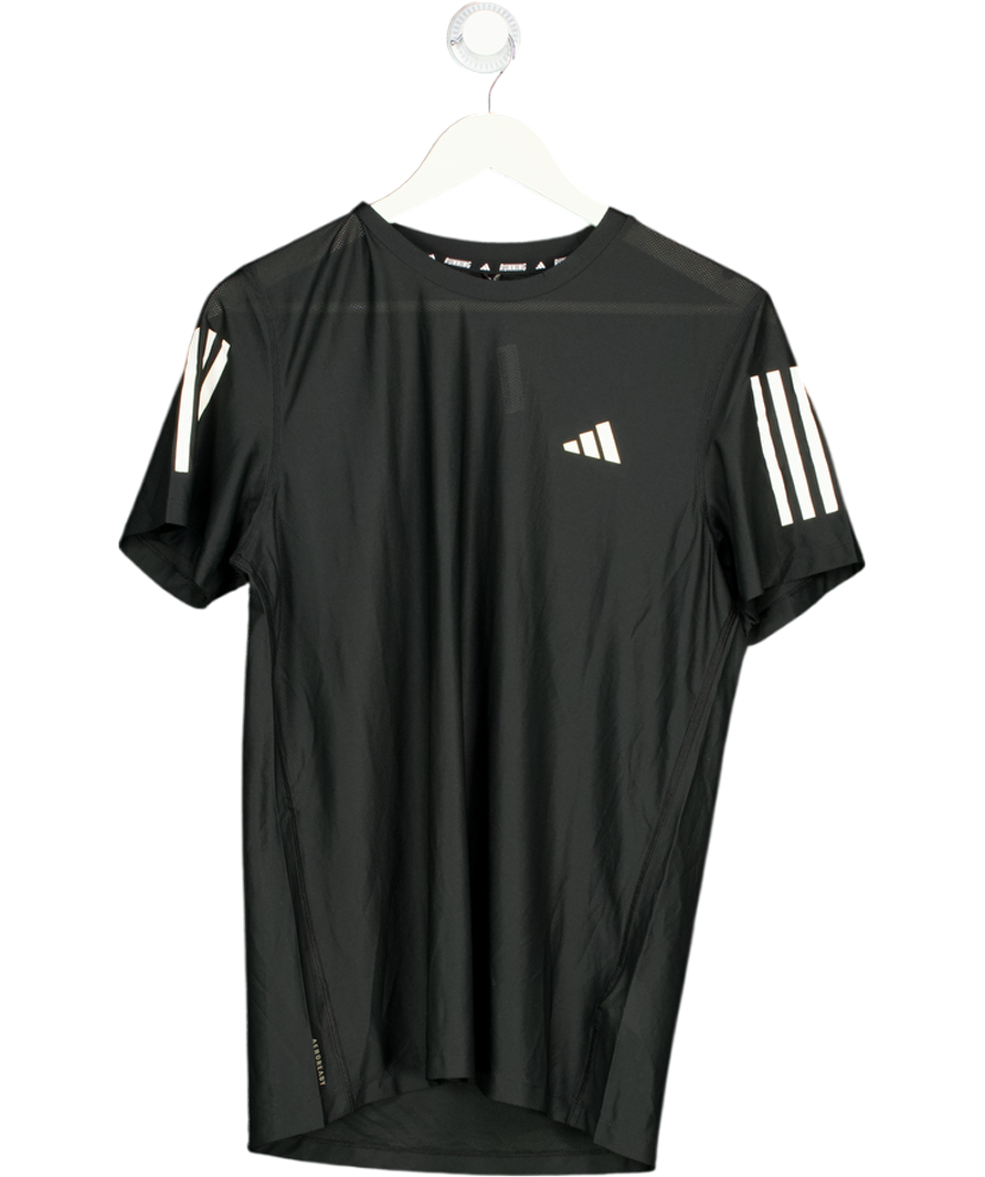 adidas Black Own The Run Short Sleeve Running Top UK S