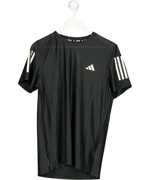 adidas Black Own The Run Short Sleeve Running Top UK S