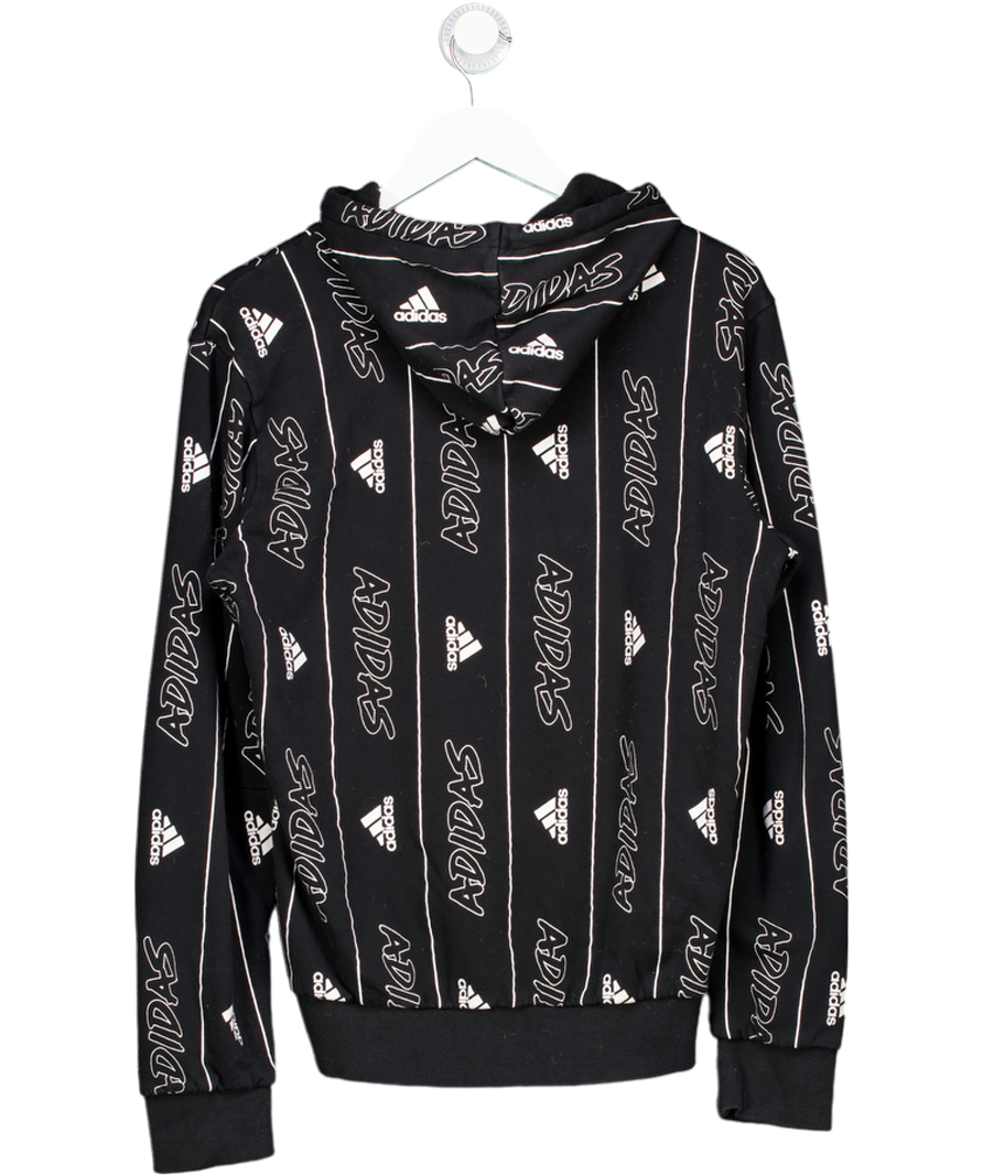 adidas Black Hooded Sweatshirt UK S