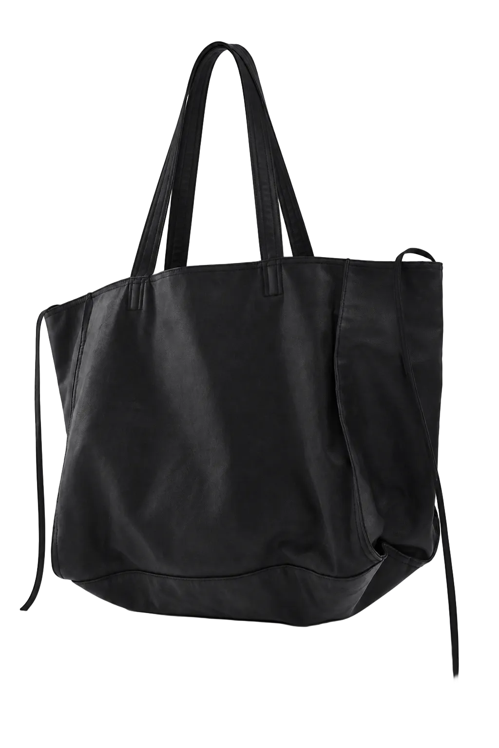 Weekday Great super oversized tote bag in black faux leather