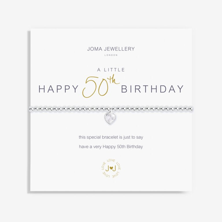 Joma Jewellery Silver  A Little 'Happy 50th Birthday' Bracelet' Bracelet One Size