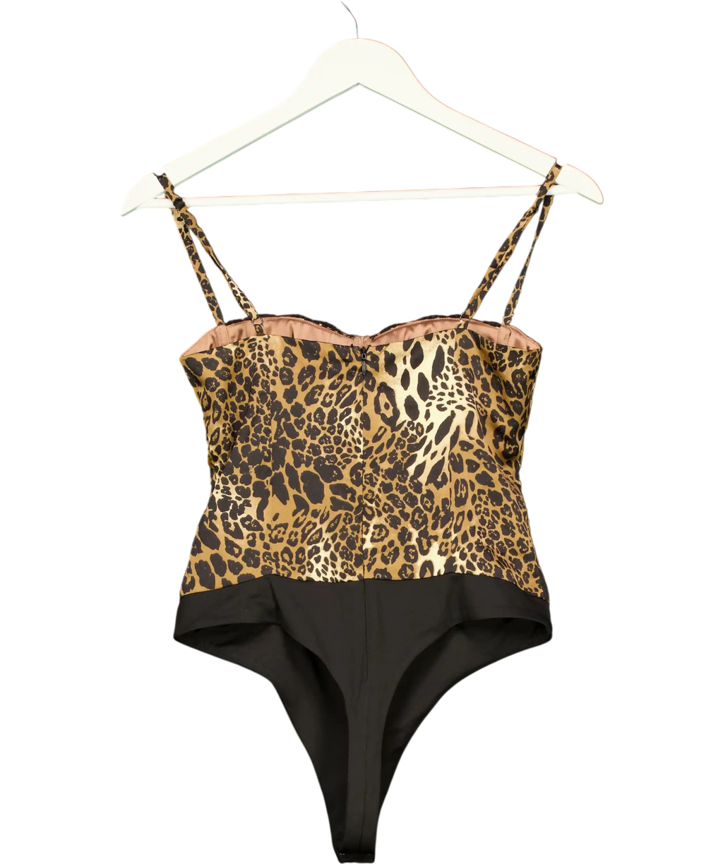 SUPERDOWN Brown Chiarah Bodysuit Top UK XS