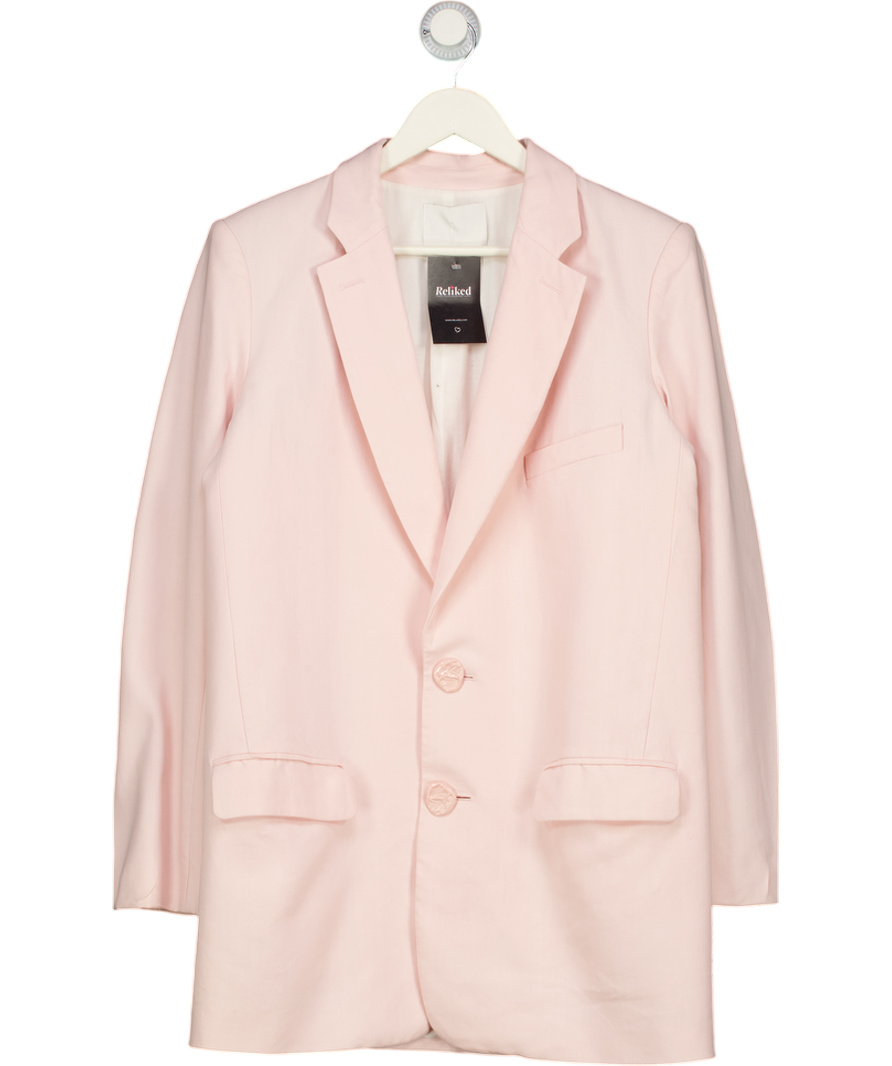 TIBI NEW YORK Baby Pink Viscose / Linen Blend Oversize Blazer Us6 UK 10