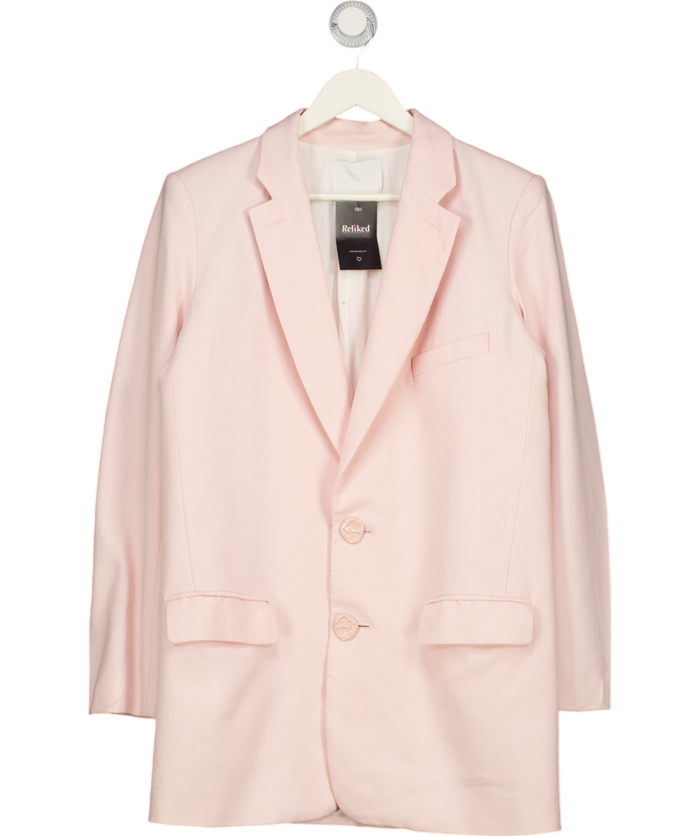 TIBI NEW YORK Baby Pink Viscose / Linen Blend Oversize Blazer Us6 UK 10