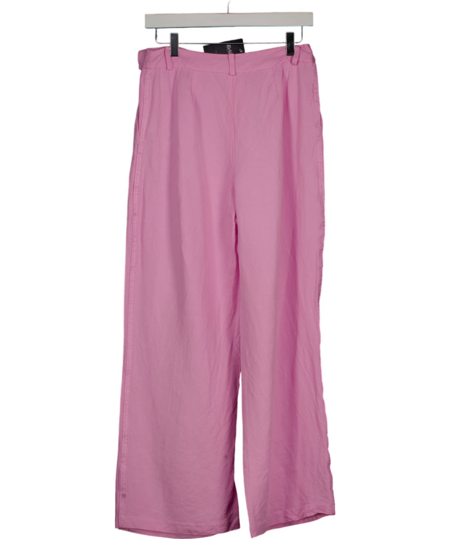 Mint Velvet Pink Linen & Viscose Blend Trousers - Short Length UK 10
