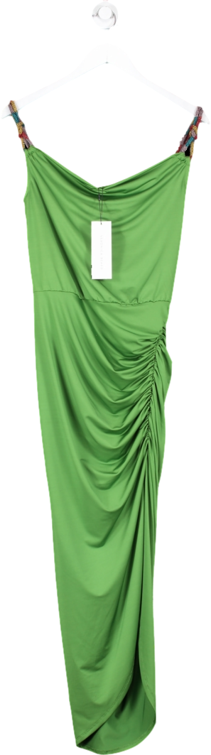 Veronica Beard Green Biava Beaded Rope Strap Dress UK XS