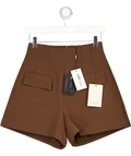 ODDMUSE Chocolate Brown High Waist Structured Shorts UK XS