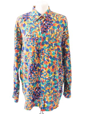Missoni Multicoloured Cotton Long Sleeved Retro Print Shirt UK M
