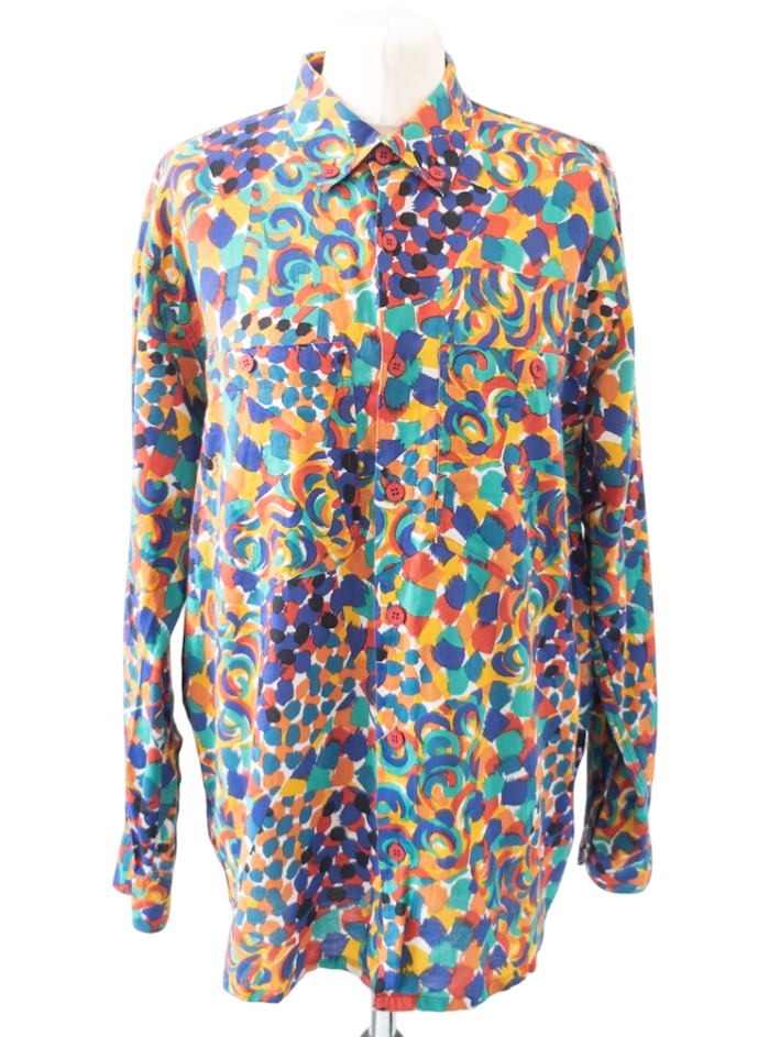 Missoni Multicoloured Cotton Long Sleeved Retro Print Shirt UK M