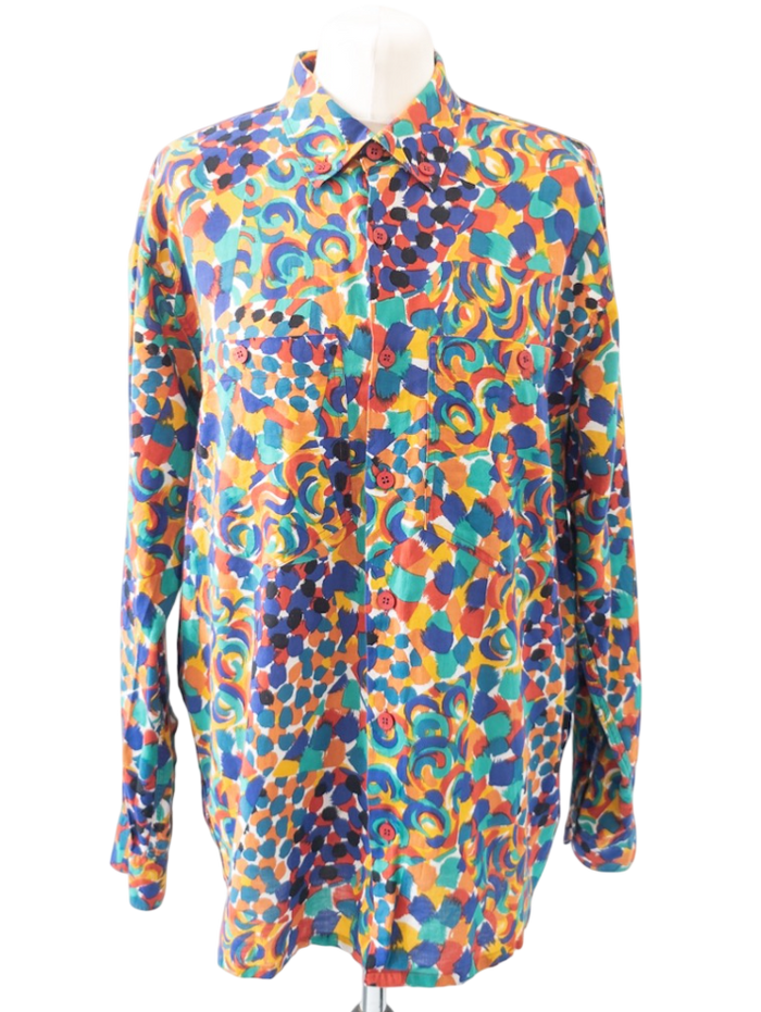 Missoni Multicoloured Cotton Long Sleeved Retro Print Shirt UK M