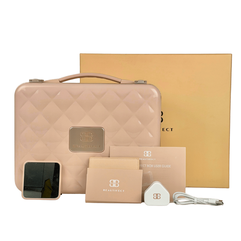 BEAUTIFECT Nude Portable Vanity Case With Led Lighted Mirror