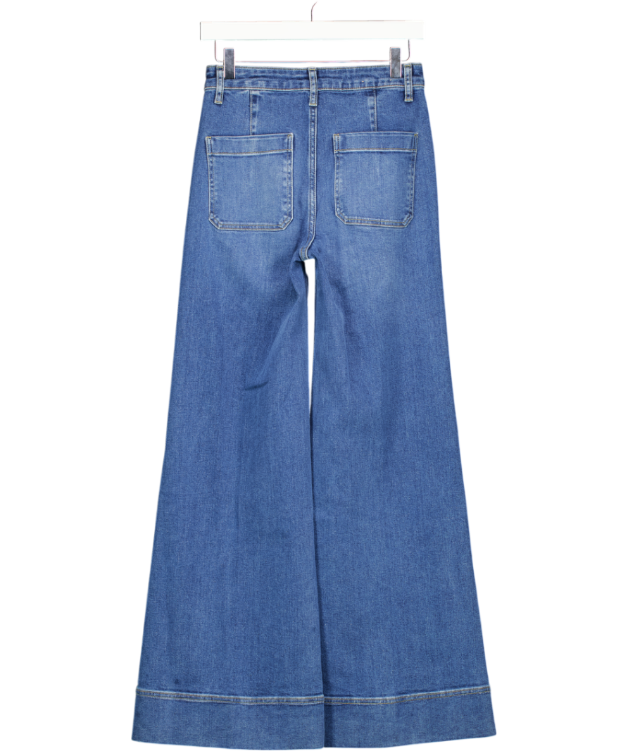 BODEN Blue High Waisted Patch Pocket Wide Leg Jeans W25
