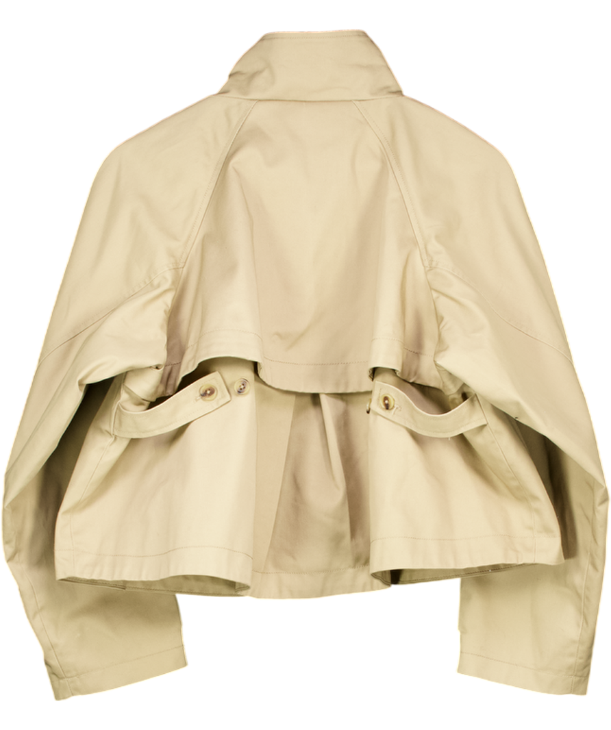 ASOS Beige Cropped Funnel Neck Trench Jacket UK XS