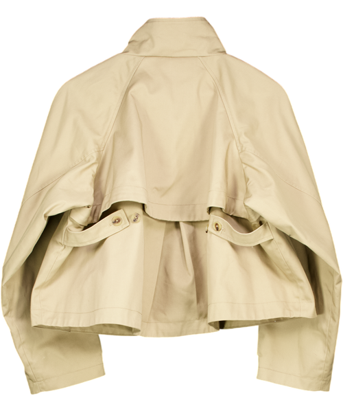 ASOS Beige Cropped Funnel Neck Trench Jacket UK XS