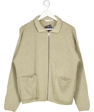 Brothers And Kin Brown Stack Knit Zip Up UK M