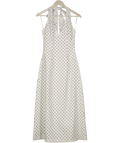ODDMUSE Volume Midi Dress - White Polka Dot UK XS