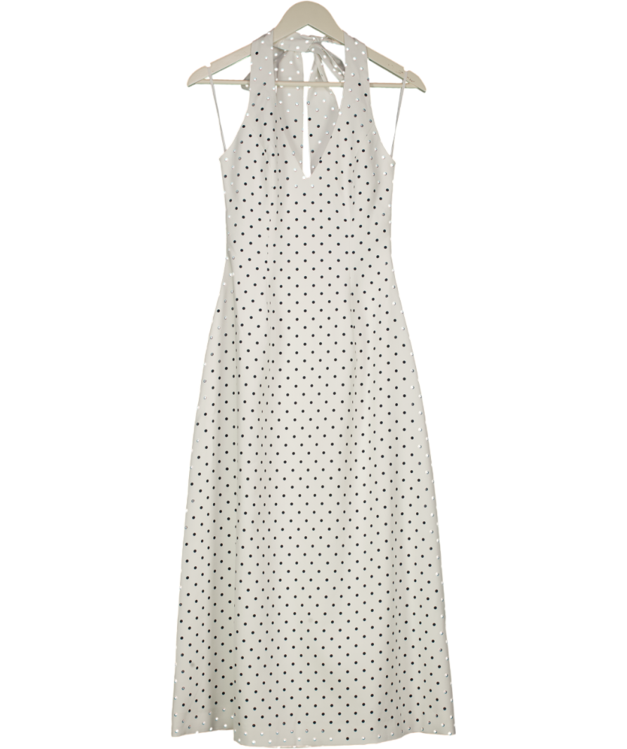 ODDMUSE Volume Midi Dress - White Polka Dot UK XS