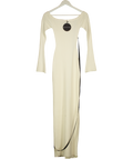 WHITE FOX Cream Star Studded Long Sleeve Knit Maxi Dress UK S