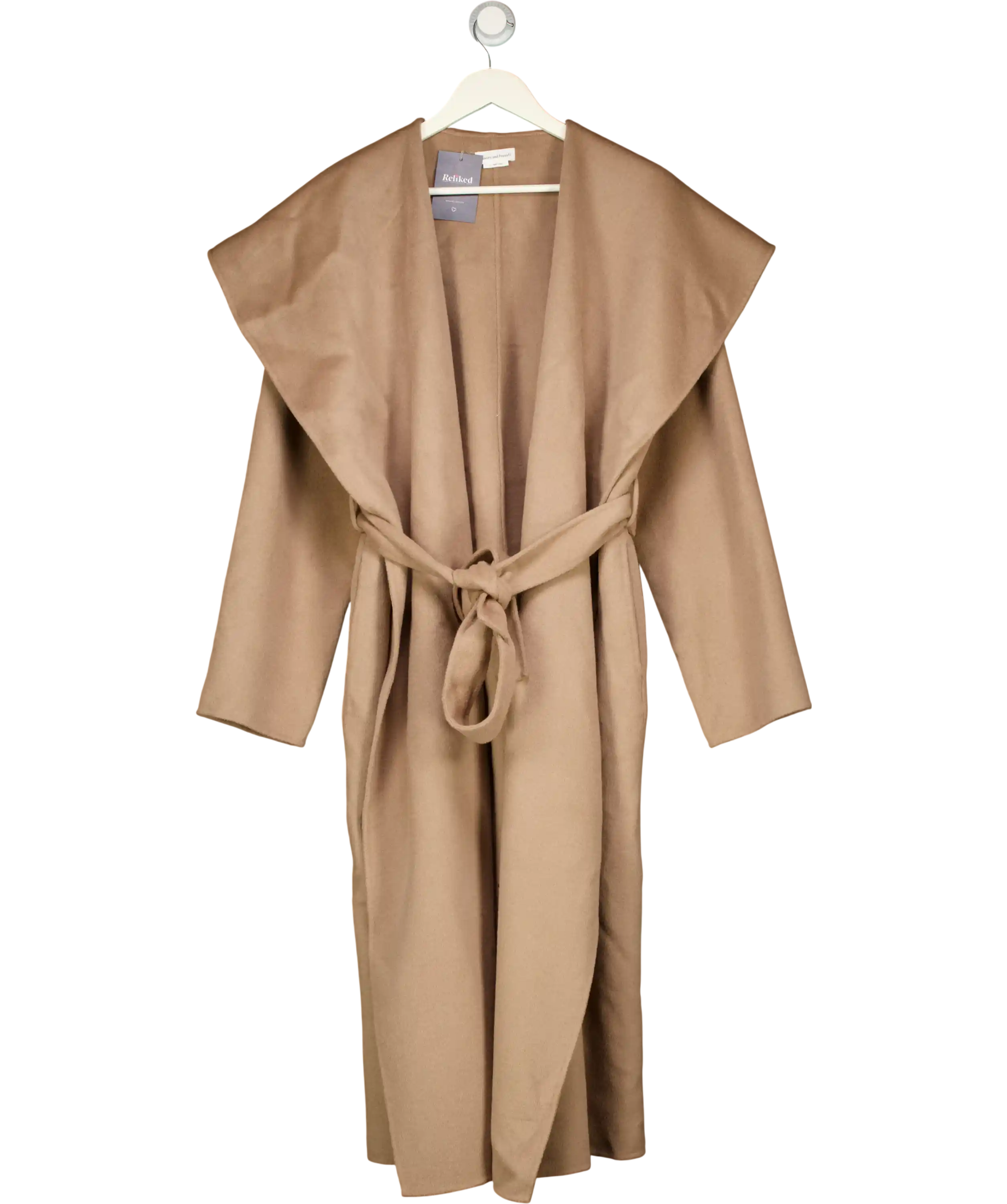LOVER AND FRIENDS Light Camel Beige Shawl Collar Noor Coat UK S