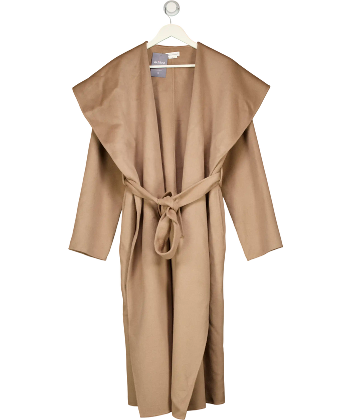 LOVER AND FRIENDS Light Camel Beige Shawl Collar Noor Coat UK S