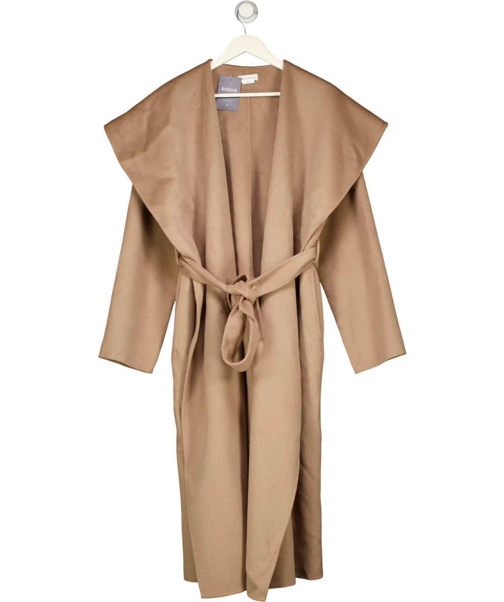 LOVER AND FRIENDS Light Camel Beige Shawl Collar Noor Coat UK S