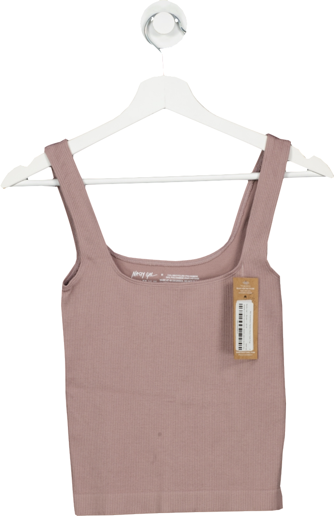 Stradivarius Seamless Ribbed Racer Vest, Chocolate Size M BNWT