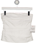 TOPSHOP White Pleated 100% Cotton Bandeau Top UK 6