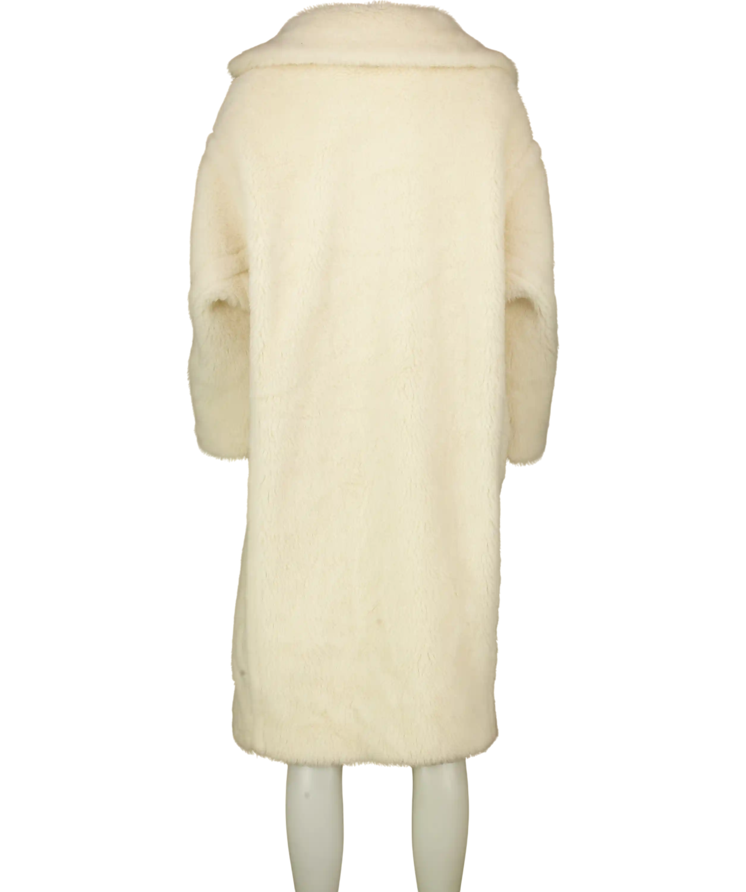 Max Mara Cream Tedgirl Double-breasted Alpaca, Wool And Silk-blend Coat UK XS