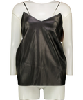 LIKA Black Butter-soft Faux Leather Corset Top UK S