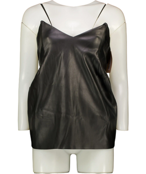 LIKA Black Butter-soft Faux Leather Corset Top UK S