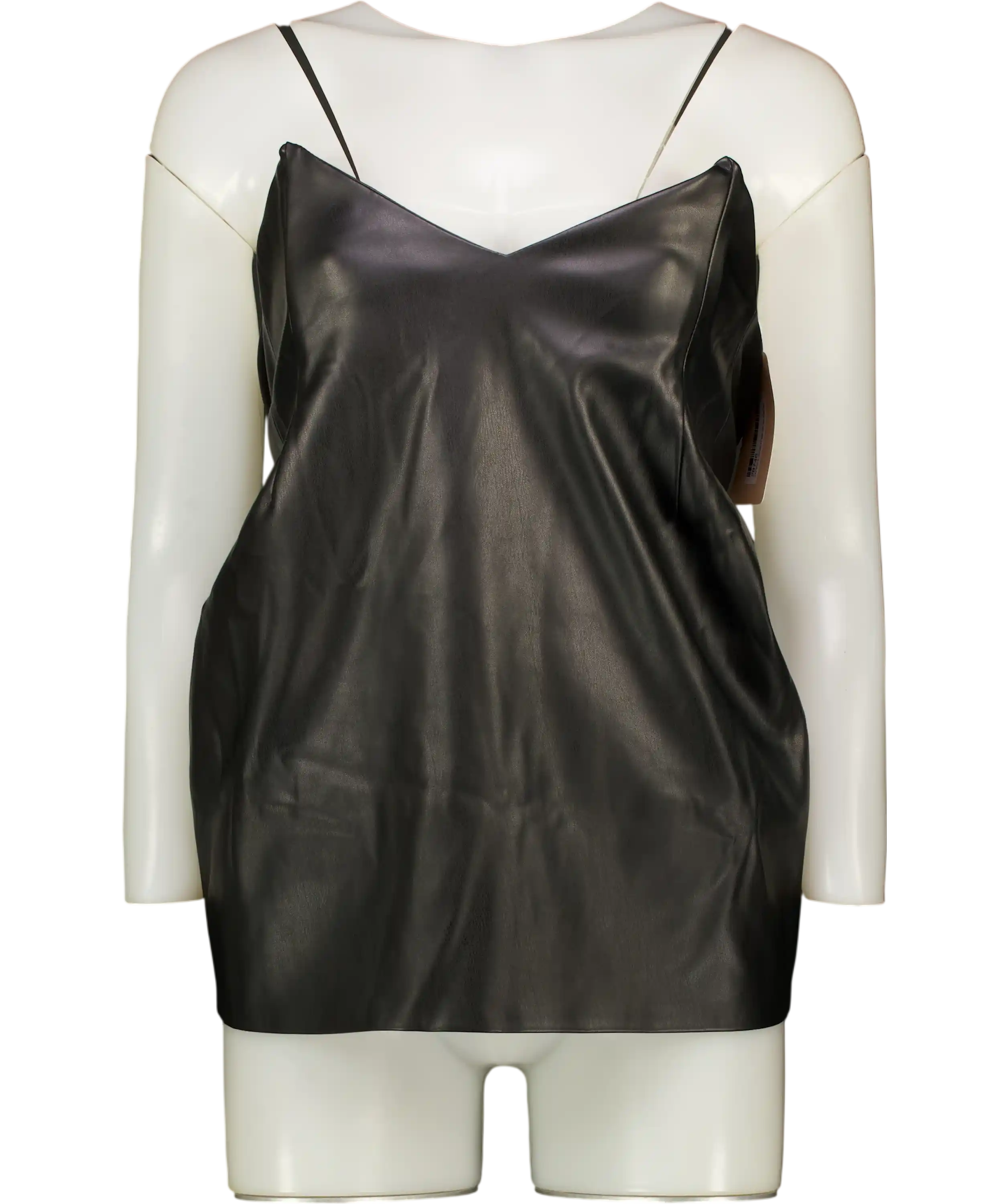 LIKA Black Butter-soft Faux Leather Corset Top UK S