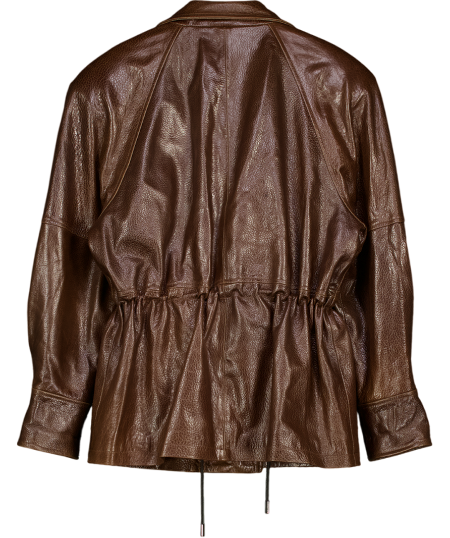 L.CUPPINI The Hailey Leather Jacket Brown UK S