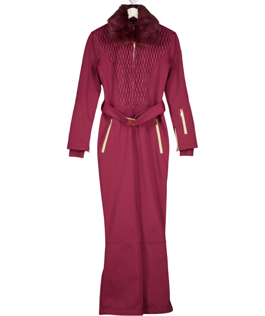 MY SUNDAY SKI Burgundy Red Luxe Portillo Ski Suit UK S