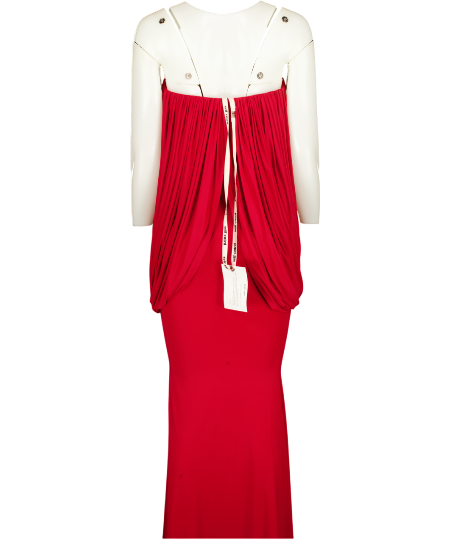 SELF CENTRD Red Rosee Bandeau Maxi Dress With Crystal Flower Detail UK S