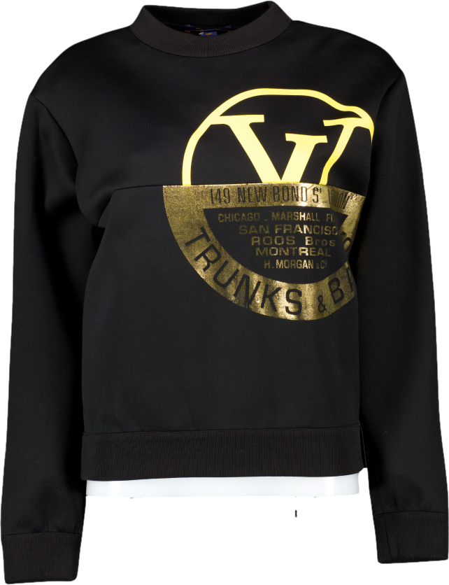Louis Vuitton Black "trunks & Bags" Logo Embossed Sweatshirt UK XS