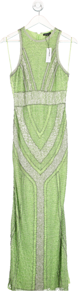 Karen Millen Green premium embellished maxi dress UK 10