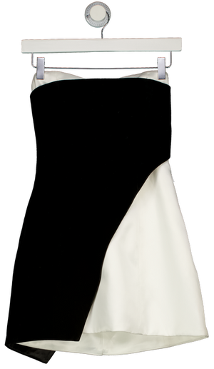 MURCI Perla Black Velvet Contrast Bardot Sweetheart Mini Dress UK 8