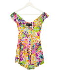 VANESSA MOONEY The Iconic Vintage Multicoloured Print Elisabeth Playsuit UK XXS