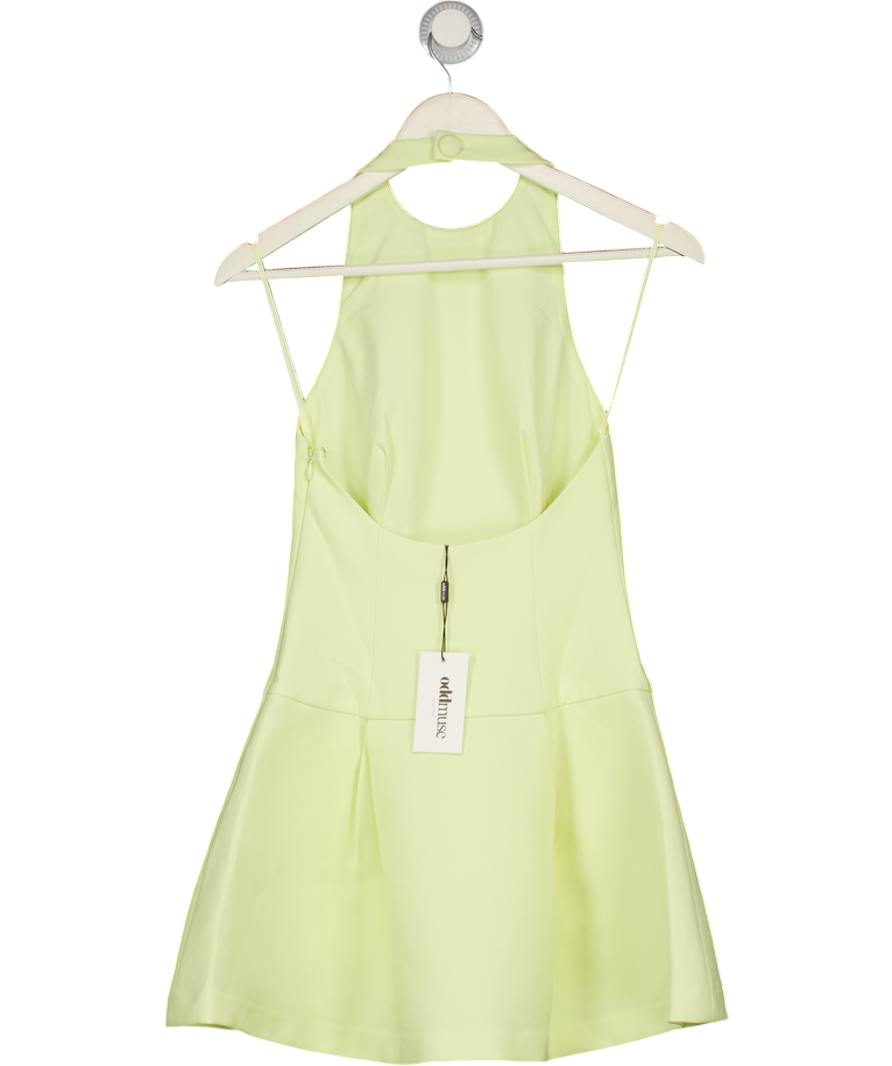 ODDMUSE Lime Yellow The Ultimate Muse Halterneck Mini Dress UK XS