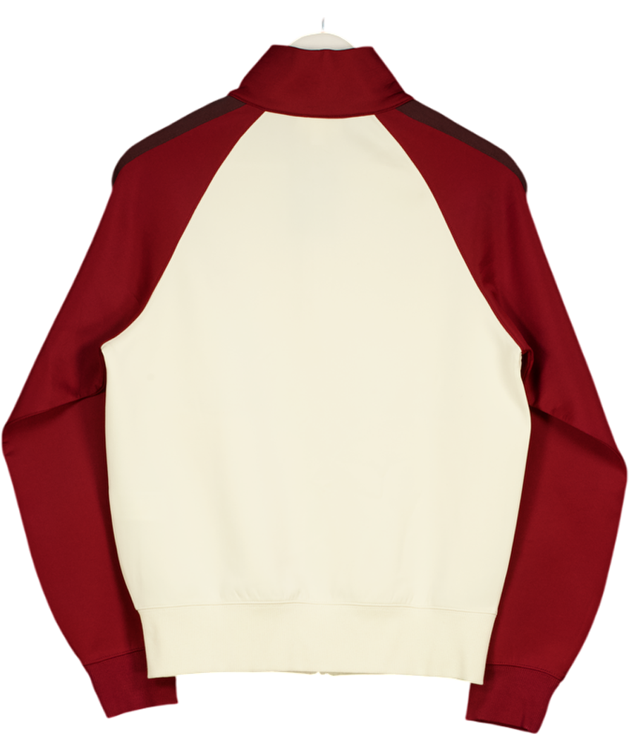 Lacoste Cream / Burgundy Zip Up Track Jacket UK S