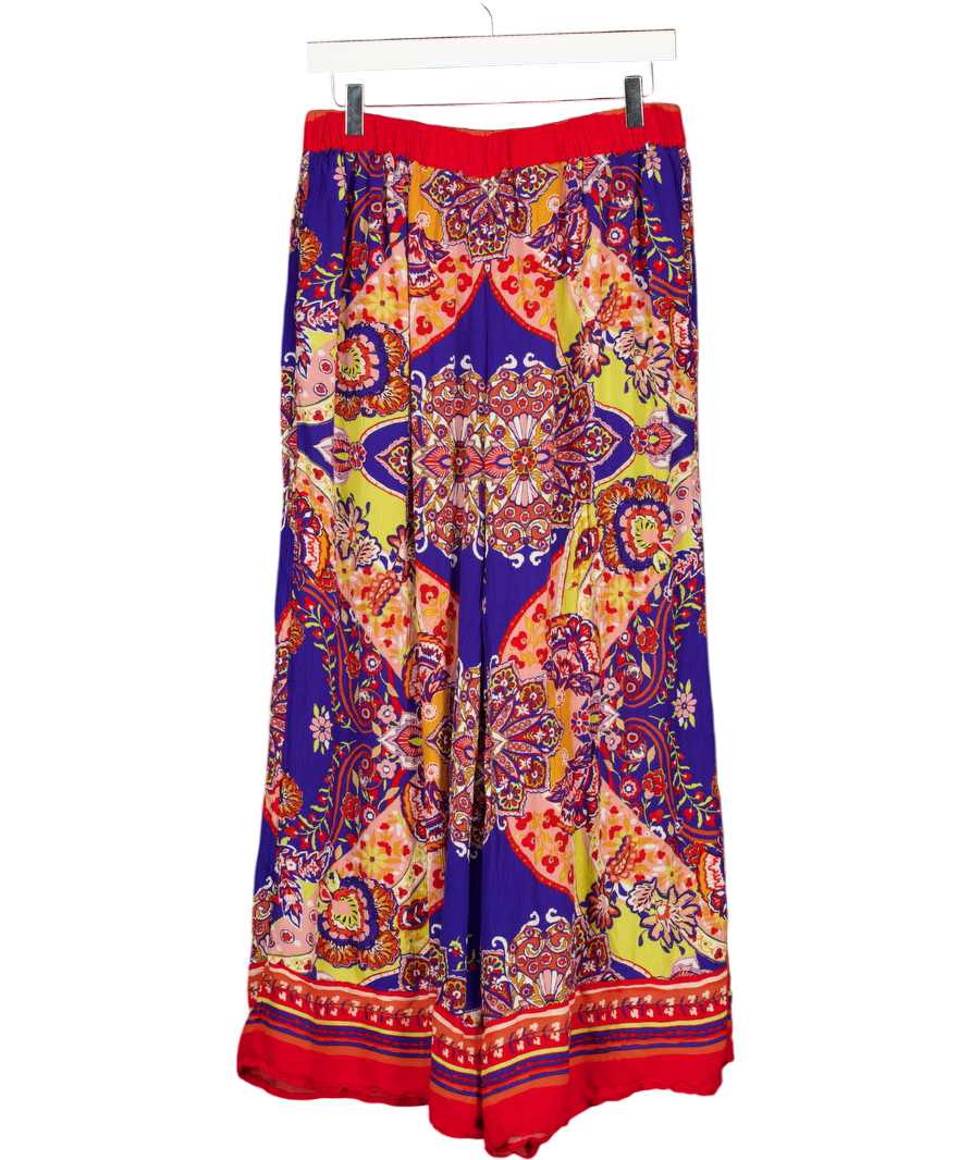 MONSOON Multicoloured Padma Printed Palazzo Trousers UK M