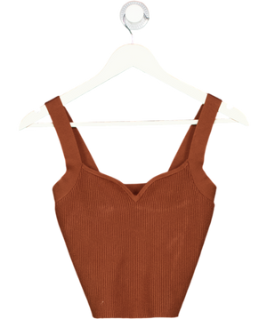 Abercrombie & Fitch Brown Ottoman Sweetheart Ribbed Tank Top UK M