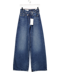 ZARA Blue Wide-leg Crossed Waist High-waist Jeans UK 6
