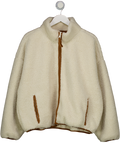 Abercrombie & Fitch Cream Sherpa Full-zip Jacket UK XL