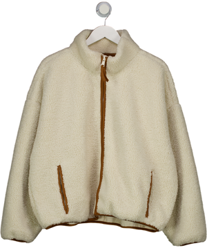Abercrombie & Fitch Cream Sherpa Full-zip Jacket UK XL