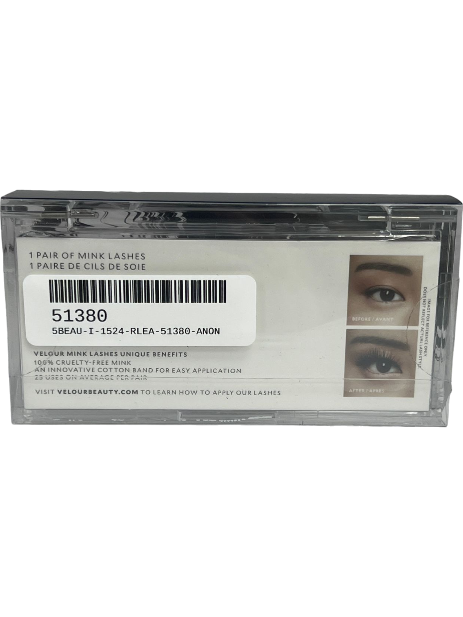 Velour Mink Lashes in Clear Case BNIB