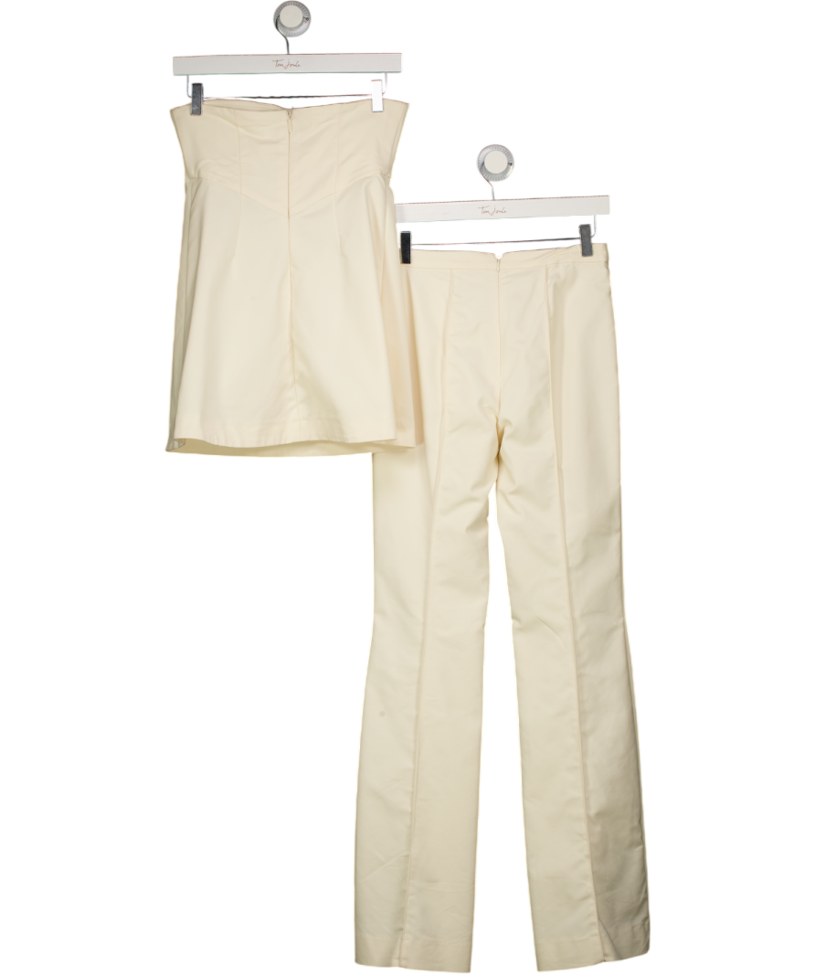 SHONA JOY 2-piece Cream Lani Strapless Top / Dress & Bootcut Trouser Set UK 8